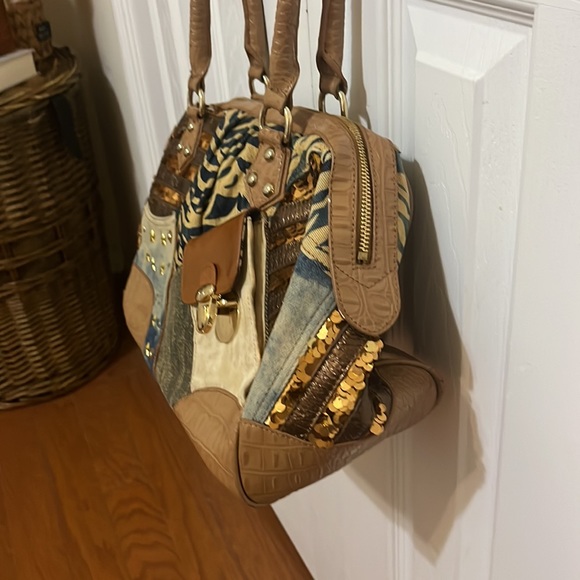 Vintage Sharif 1827 Bag/ Large Shoulder Bag with Several Materials & Patterns - Picture 5 of 12